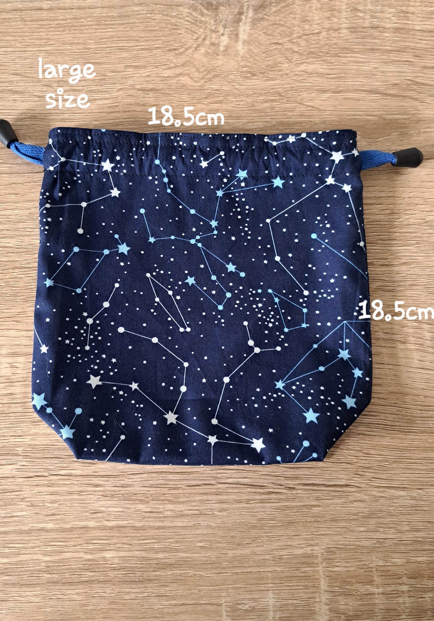 Star Gazing Night Sky Dice Bag, Drawcord Gaming Dice Pouch.