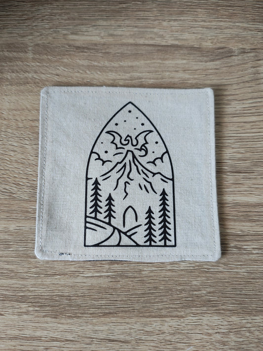 Dragon Mountain Fabric Coaster.