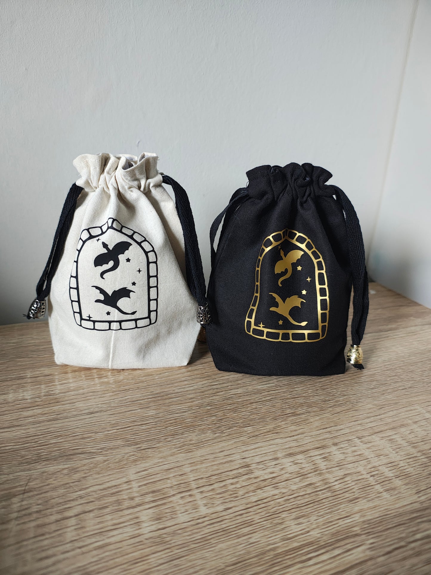 Flying Dragons dice bag, drawstring pouch