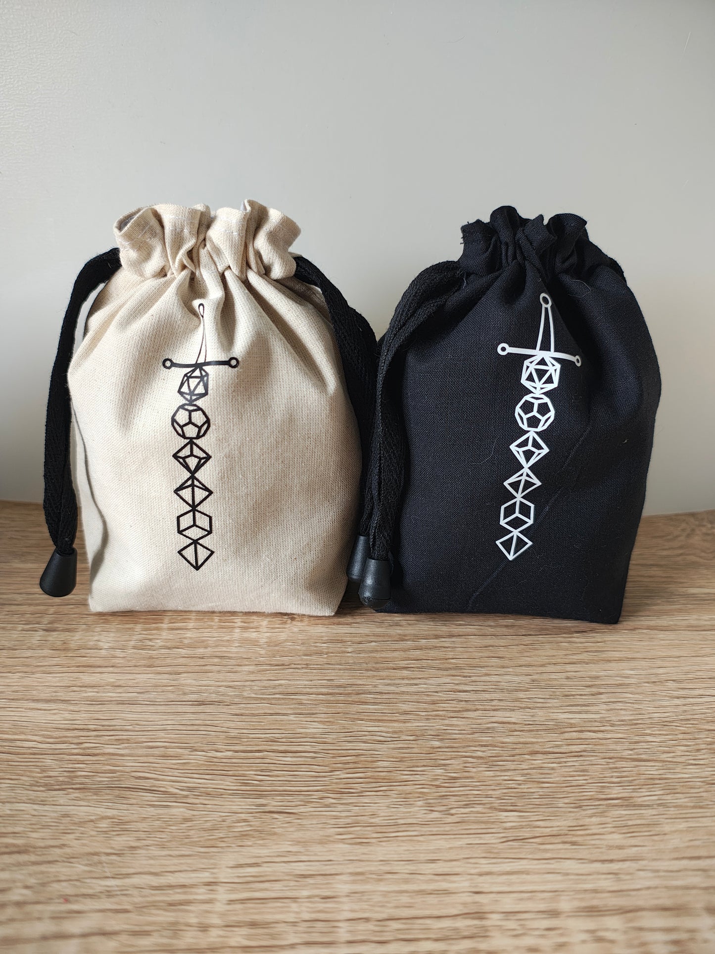 Sword Dice Bag, Gaming bag, Dice pouch drawstring.