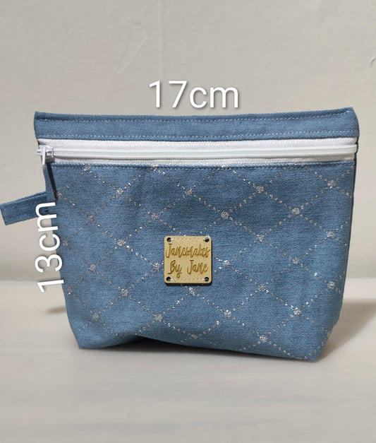 Upcycle Denim zipped Makeup Bag