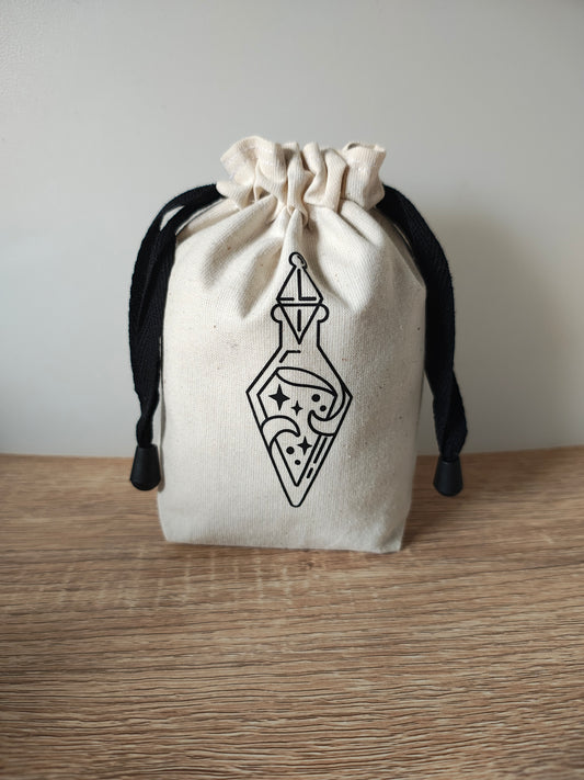 Vial Dice Bag, Drawstring Dice Pouch.