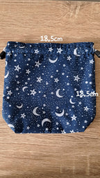 Moon and Stars Dice bag, Gaming Pouch, Crystal bag,