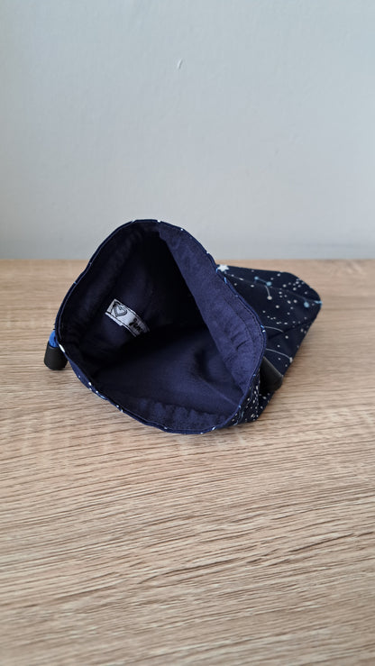 Star Gazing Night Sky Dice Bag, Drawcord Gaming Dice Pouch.