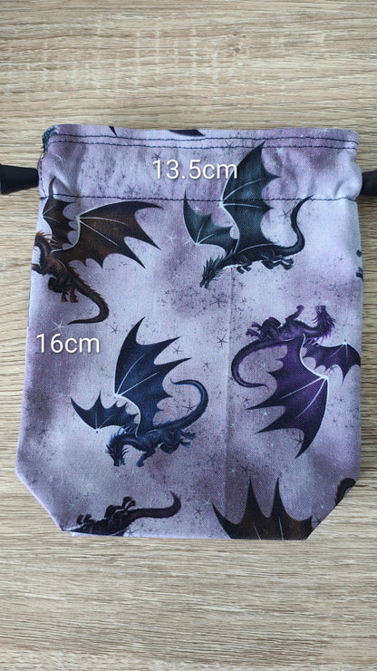 Ash Dragon Fury Dice Bag, drawstring pouch.
