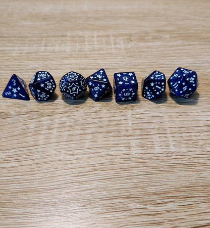 Dice set Blue and White.