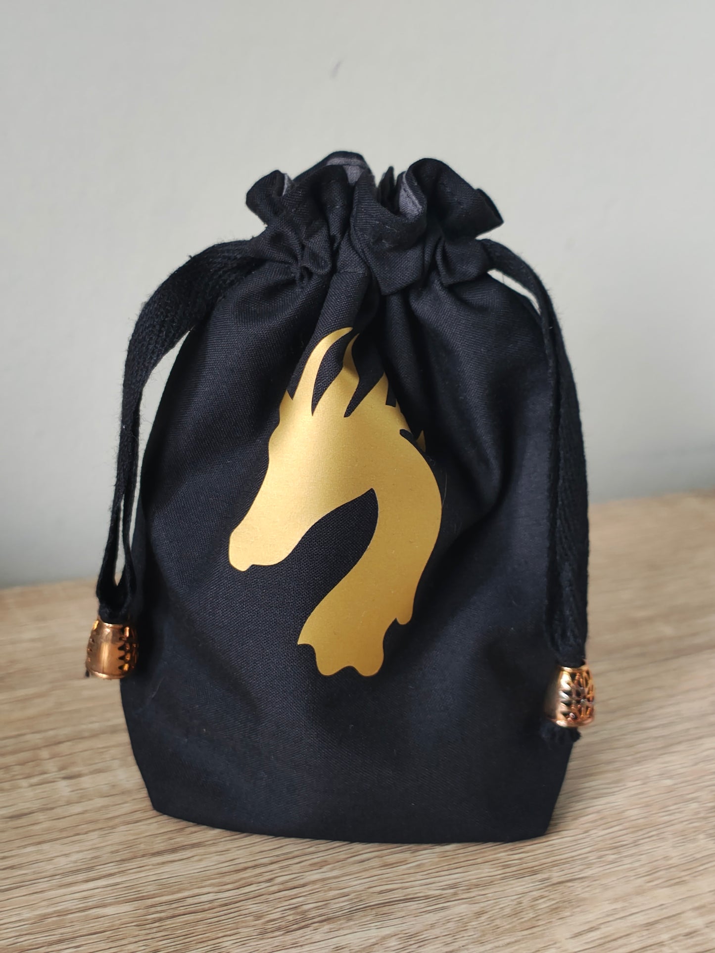 Dragon Head Dice Bag, Gaming Dice Pouch drawstring.