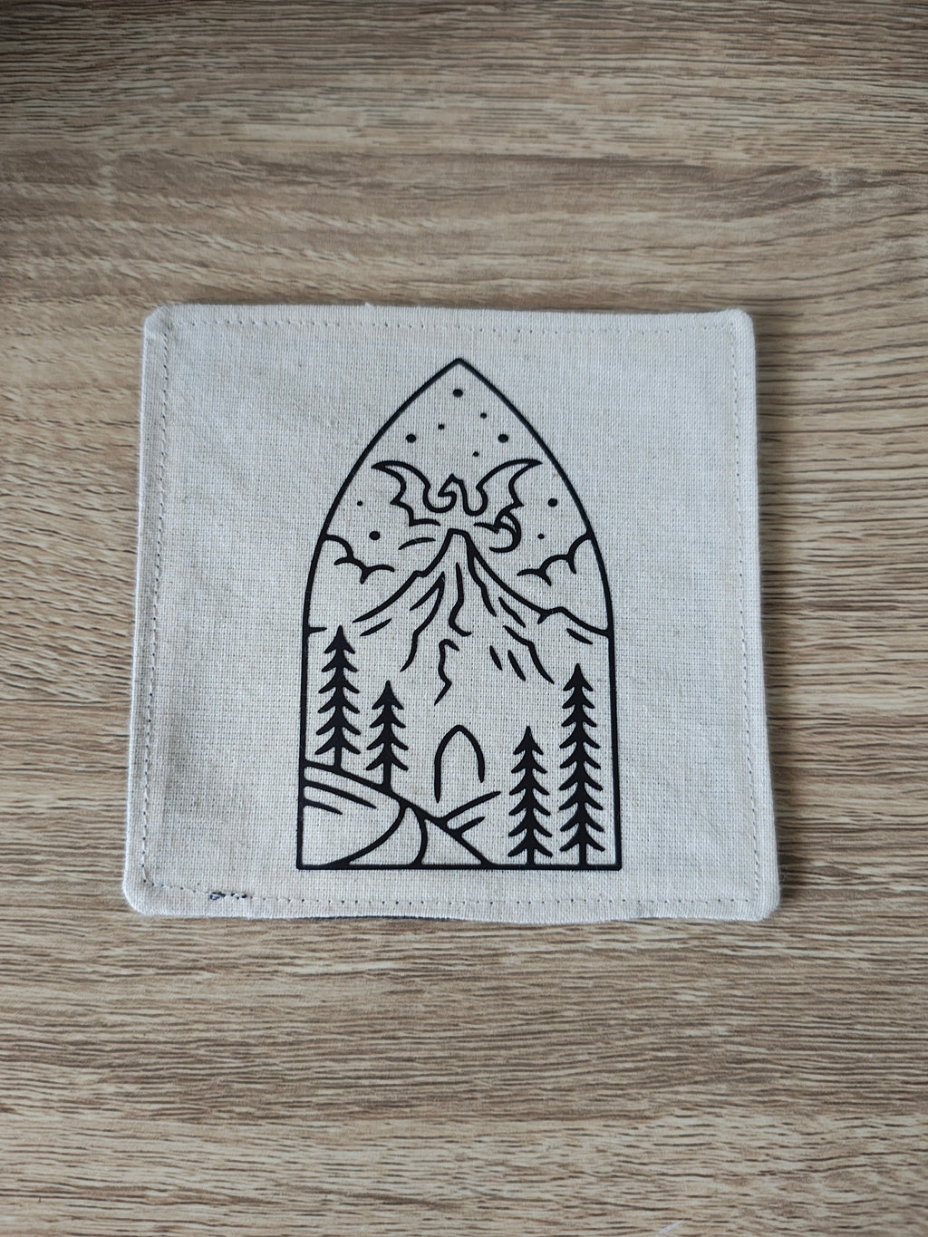 Dragon Mountain Fabric Coaster.