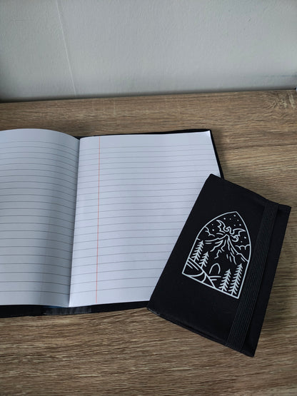 A5 an Travelers note book with Dragon Mountain design on the cover