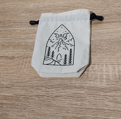 Dragon Mountain Dice Bag, Dice Pouch Drawstring.