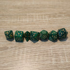 Dice set Green and Gold.