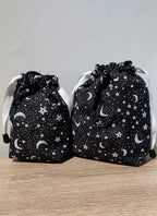 Moon and Stars Dice bag, Gaming Pouch, Crystal bag,