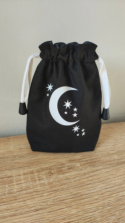 Stars and Moon Drawstring Dice bag, Gaming Dice Pouch
