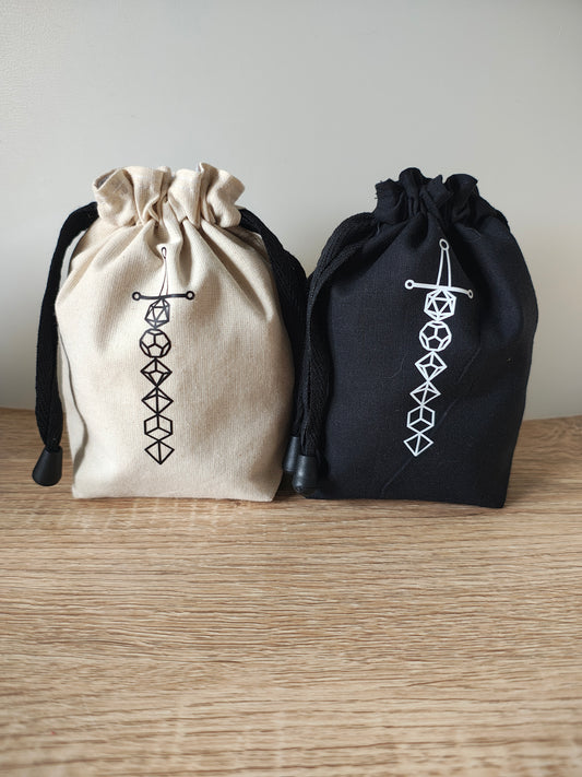 Sword Dice Bag, Gaming bag, Dice pouch drawstring.