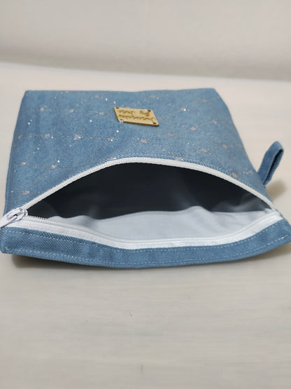 Upcycle Denim zipped Makeup Bag