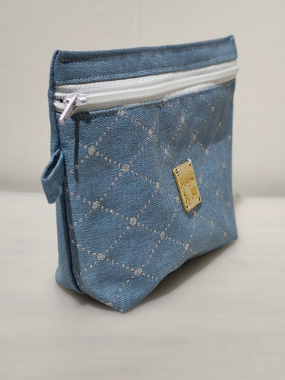 Upcycle Denim zipped Makeup Bag