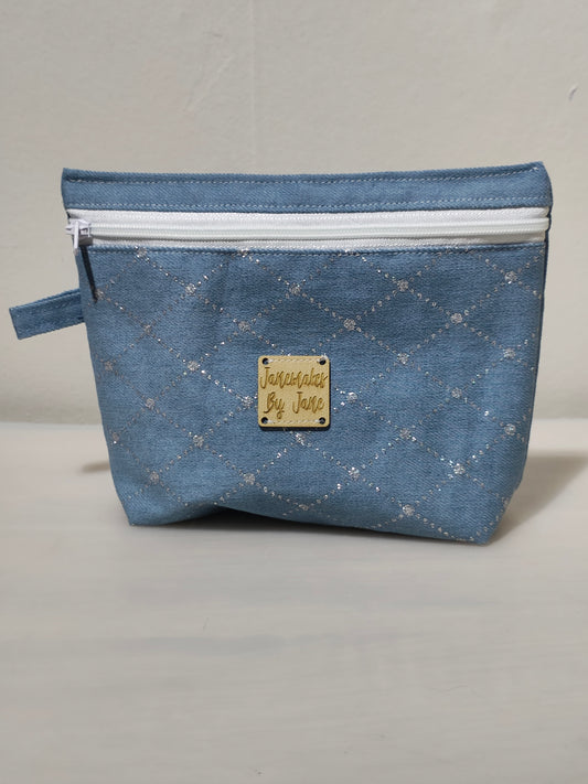 Upcycle Denim zipped Makeup Bag