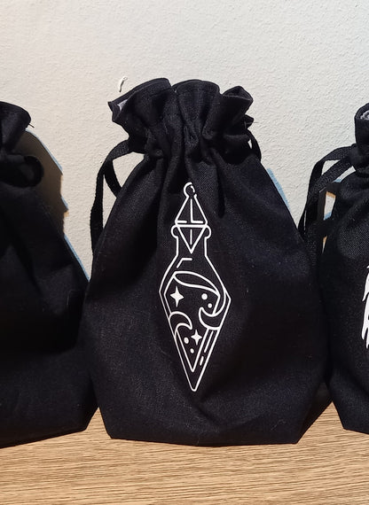Vial Dice Bag, Drawstring Dice Pouch.