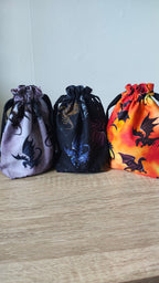 Ash Dragon Fury Dice Bag, drawstring pouch.