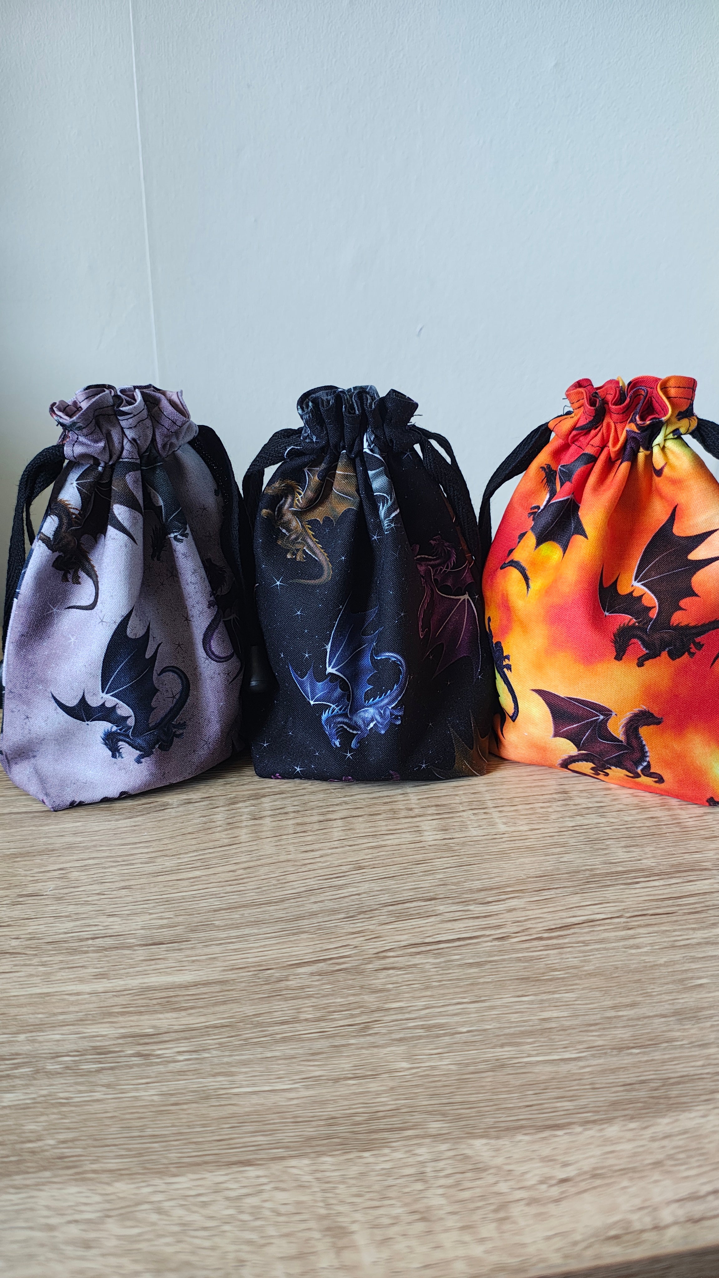 Ash Dragon Fury Dice Bag, drawstring pouch.