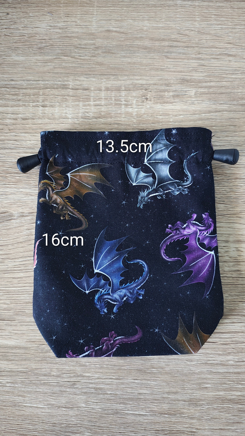 Obsidian Dragon Fury Dice Bag, drawstring pouch.