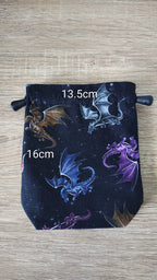 Obsidian Dragon Fury Dice Bag, drawstring pouch.